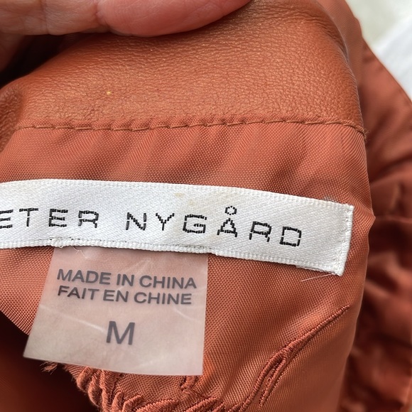 Peter Nygard, iridescent, metallic studded, ruffled, leather jacket - Picture 6 of 9